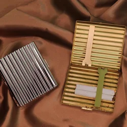 휴대용 고품질 웨이브 황동 금속 담배 케이스, 미니 담배 상자, 실버 골든 컬러, 3 가지 크기, 84mm 길이