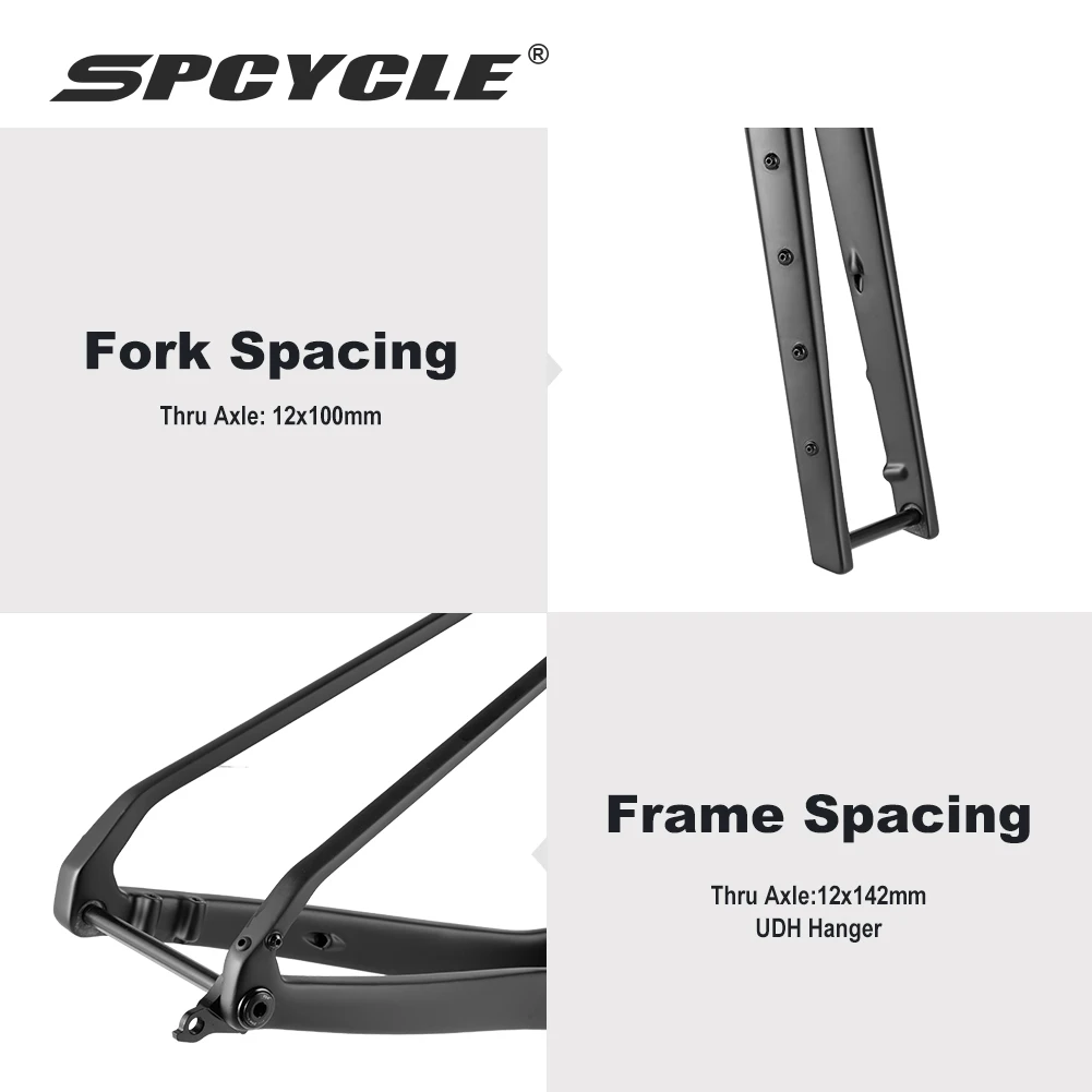 Spcycle G026 كابل داخلي كامل إطار دراجة من الكربون الحصى 2026 جديد أسفل أنبوب صندوق تخزين UDH شماعات الحصى دراجة إطارات #6