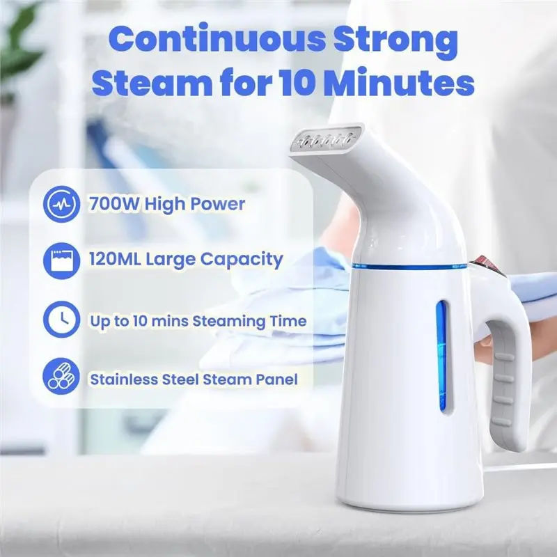 CHCH Automatic Shut-Off 700W Handheld Garment Steamer Featuring 120Ml Water Tank For Efficient Wrinkle Removal