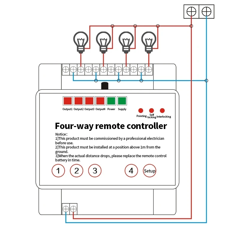 PUFFINS For Motor Pump Controller Four-Way Long-Distance Wireless Remote Control Switch
