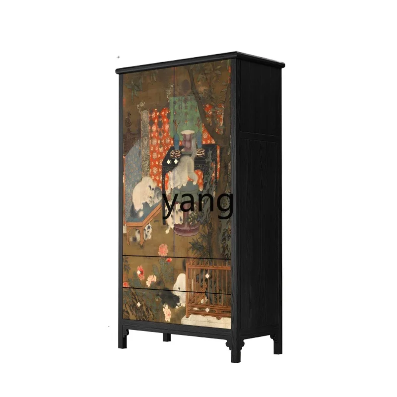 

LH medieval style solid wood storage, dining side chest, bedroom, household wardrobe storage against the wall