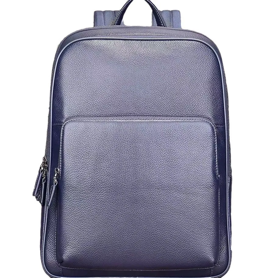 جديد رجال الأعمال على ظهره الطبقة الأولى جلد البقر حقيبة رجالية جلد طبيعي حقيبة مدرسية كبيرة 15.6 بوصة محمول حقيبة السفر #2