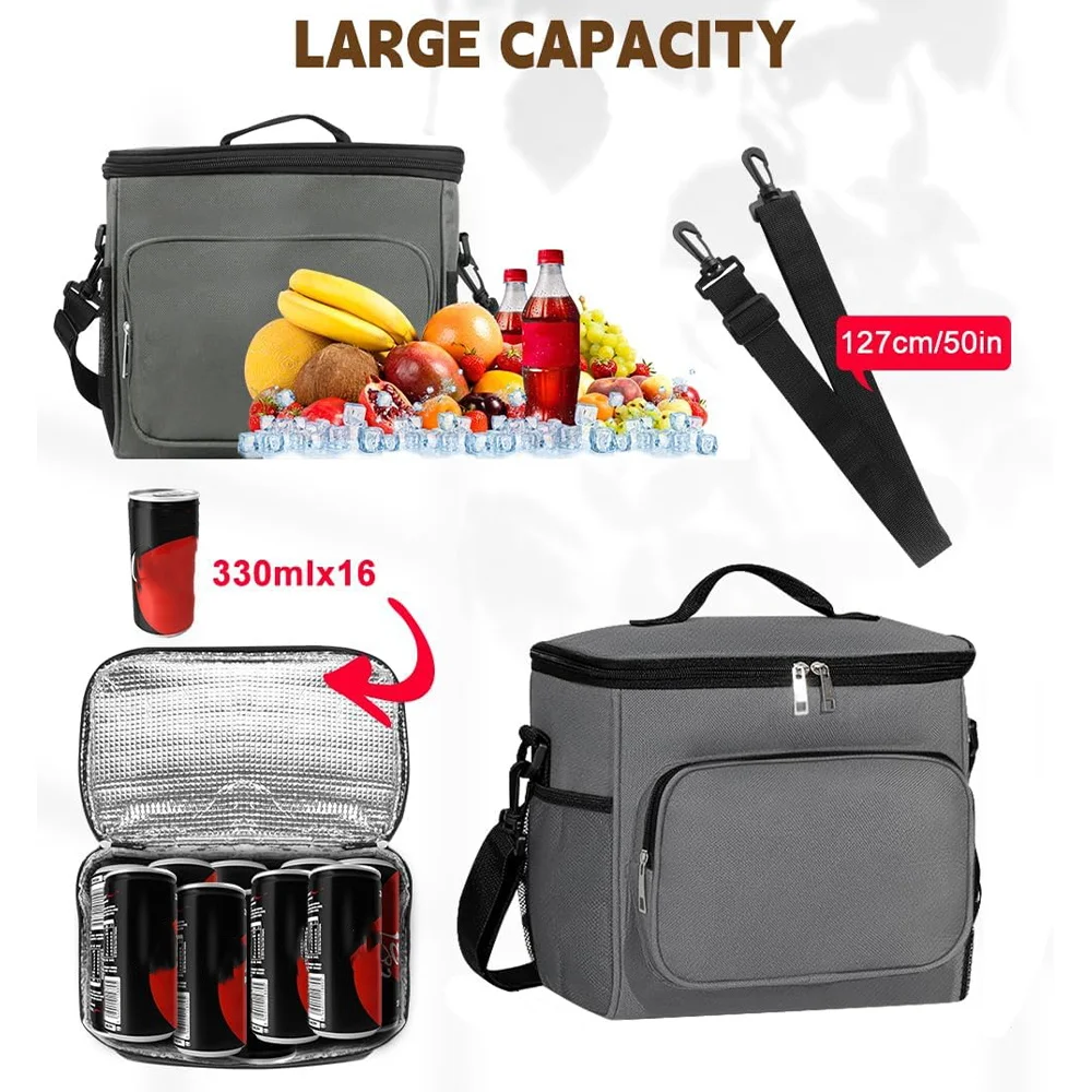 Insulated Lunch Bags Cooler Box Thermal Organizer Handbag for Student Waterproof Camping Storage Boxes Floral Letter Series