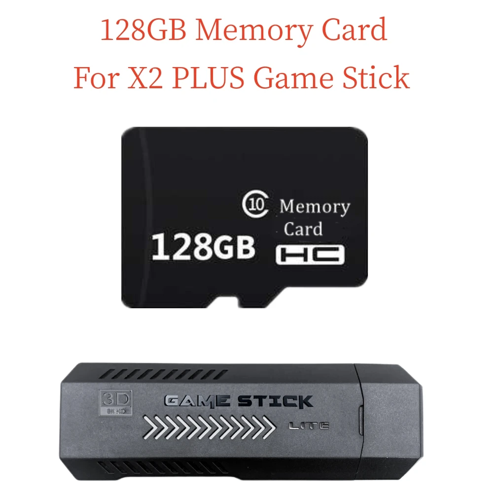 Game Card For X2 PLUS Game Stick Video Game Console 64GB 128GB X2+ Memory Card With 40000+ Free Games