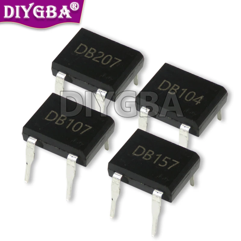 100PCS DB207 DIP-4 Bridge Rectifiers 1000V 2A DB104 DB157 DB107 DB207S DB107S DF06S DF06 SOP-4 DIP Chipset PUMUDDSY