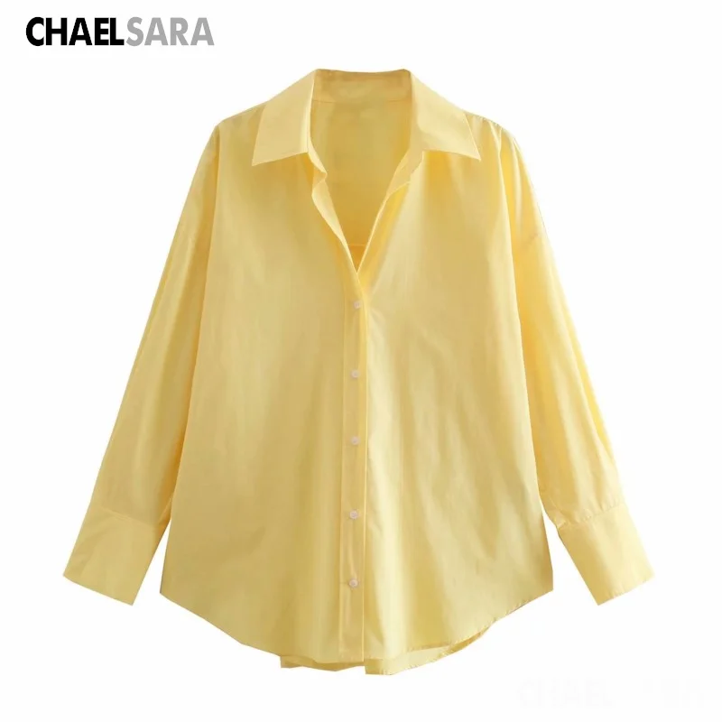 Long Sleeve Button Up Blouses for Women, Pink Top, Casual Fashion, Yellow, Office, New, Summer, 2024