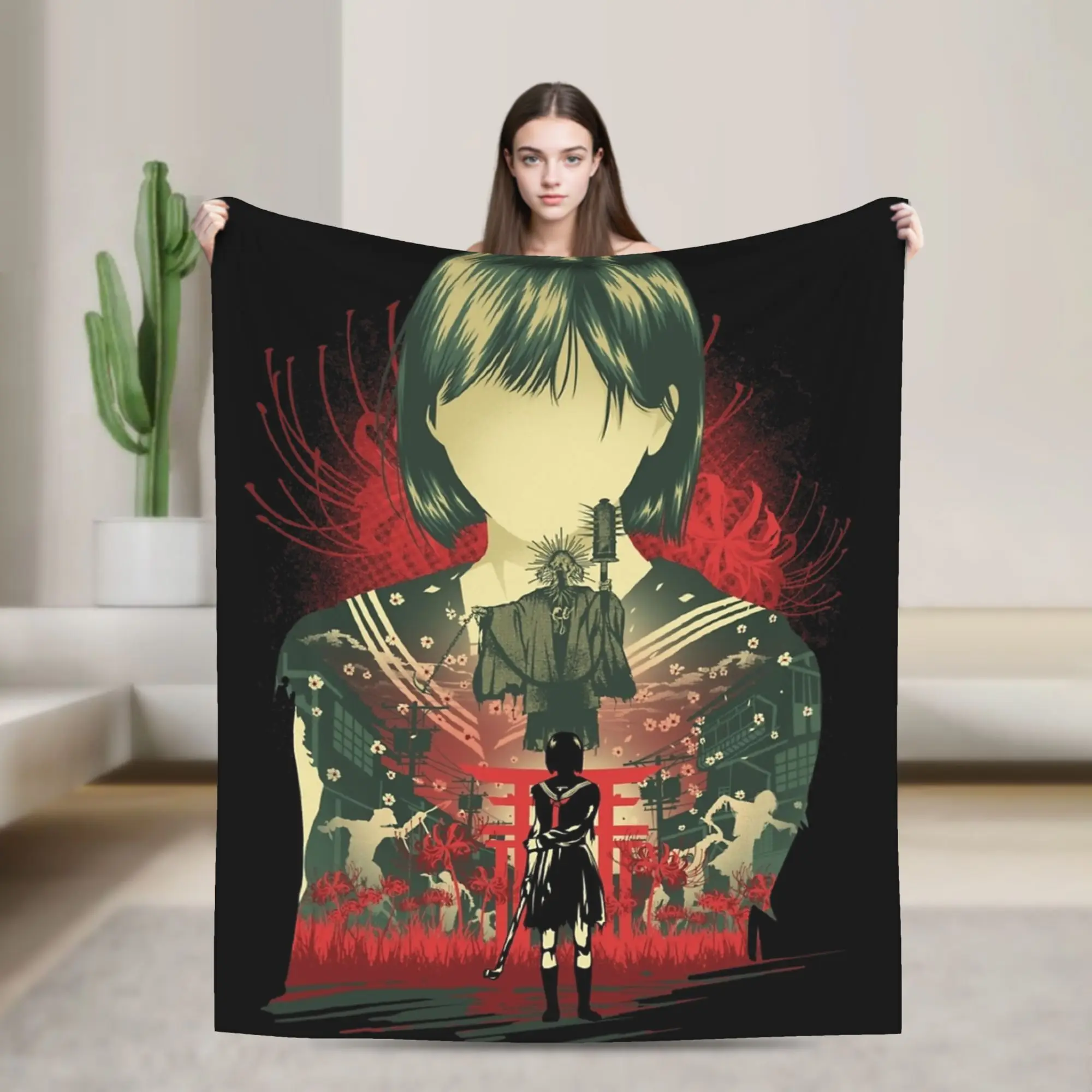 Silent Hill F Blossom Blanket Velvet Autumn/Winter  Portable Ultra-Soft Throw Blanket for Sofa Outdoor Rug Piece