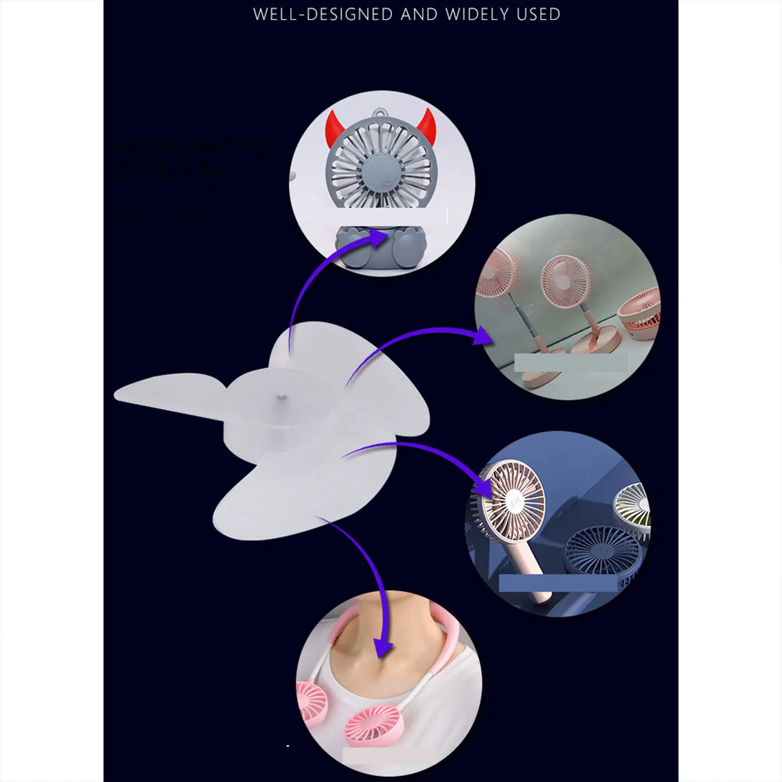 Aspas de ventilador eléctrico, accesorios de ventiladores de plástico para el hogar de 3 aspas para mantenimiento de pequeños electrodomésticos