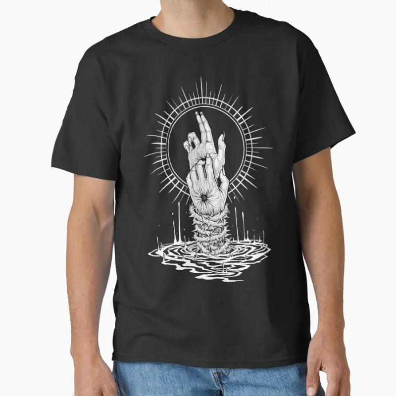 

Winya No.. 116 stigmata hands horror surreal death metal Sacred Geometry Symbol Gift t shirt Large size Tops Graphic Clothes