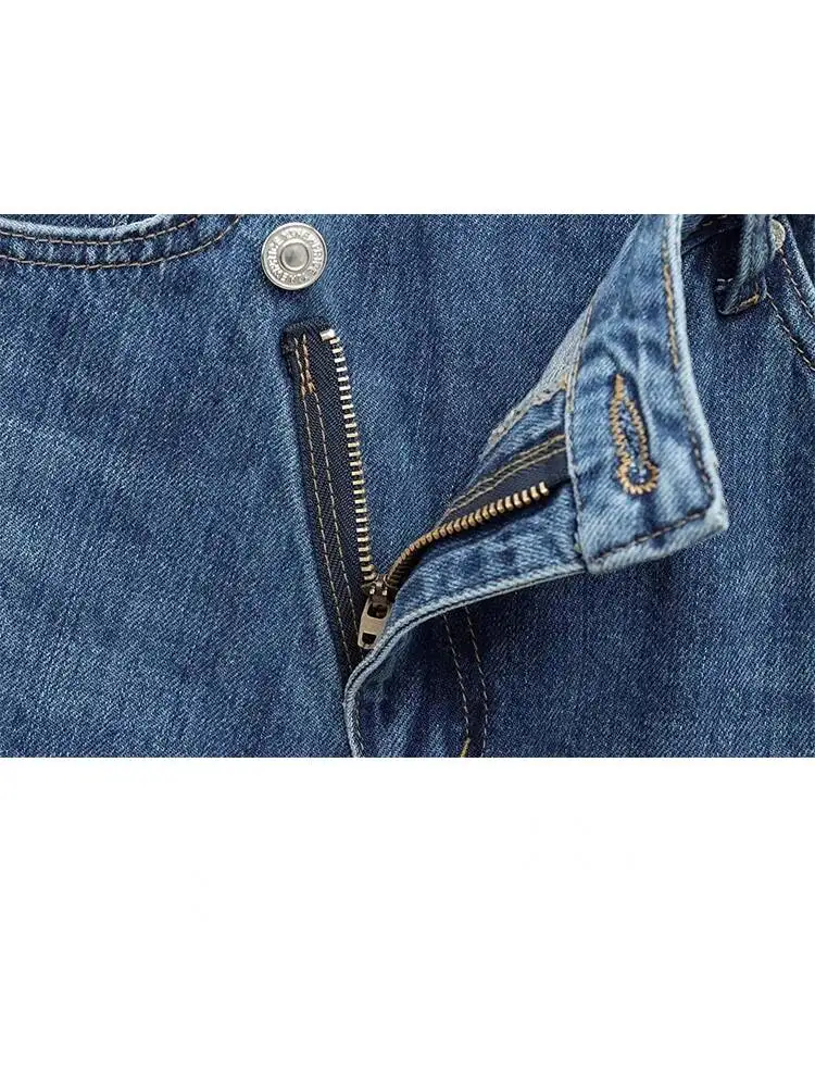 2025 Jeans a gamba larga dimagranti da donna vintage Pantaloni larghi a vita femminile alla moda Pantaloni da pendolarismo High Street