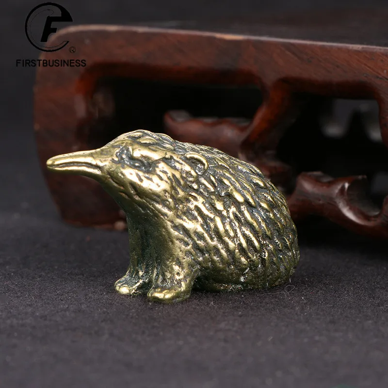 Solid Brass Mole Figurines Retro Cute Animal Miniatures Statue Desk Ornament Tea Pet Decoration Crafts Accessories Children Gift