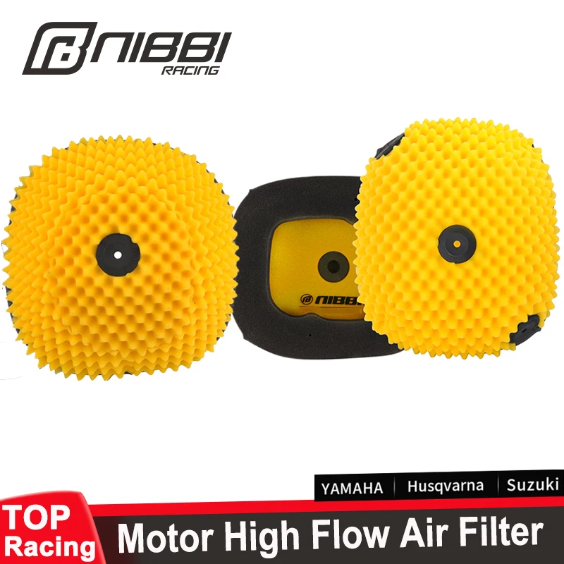 NIBBI Air Filter Motorcycle High Flow Dirt Pit Bike Sponge Cleaner Husqvarna Motor Air Filters Scooter Car Racing Accessories