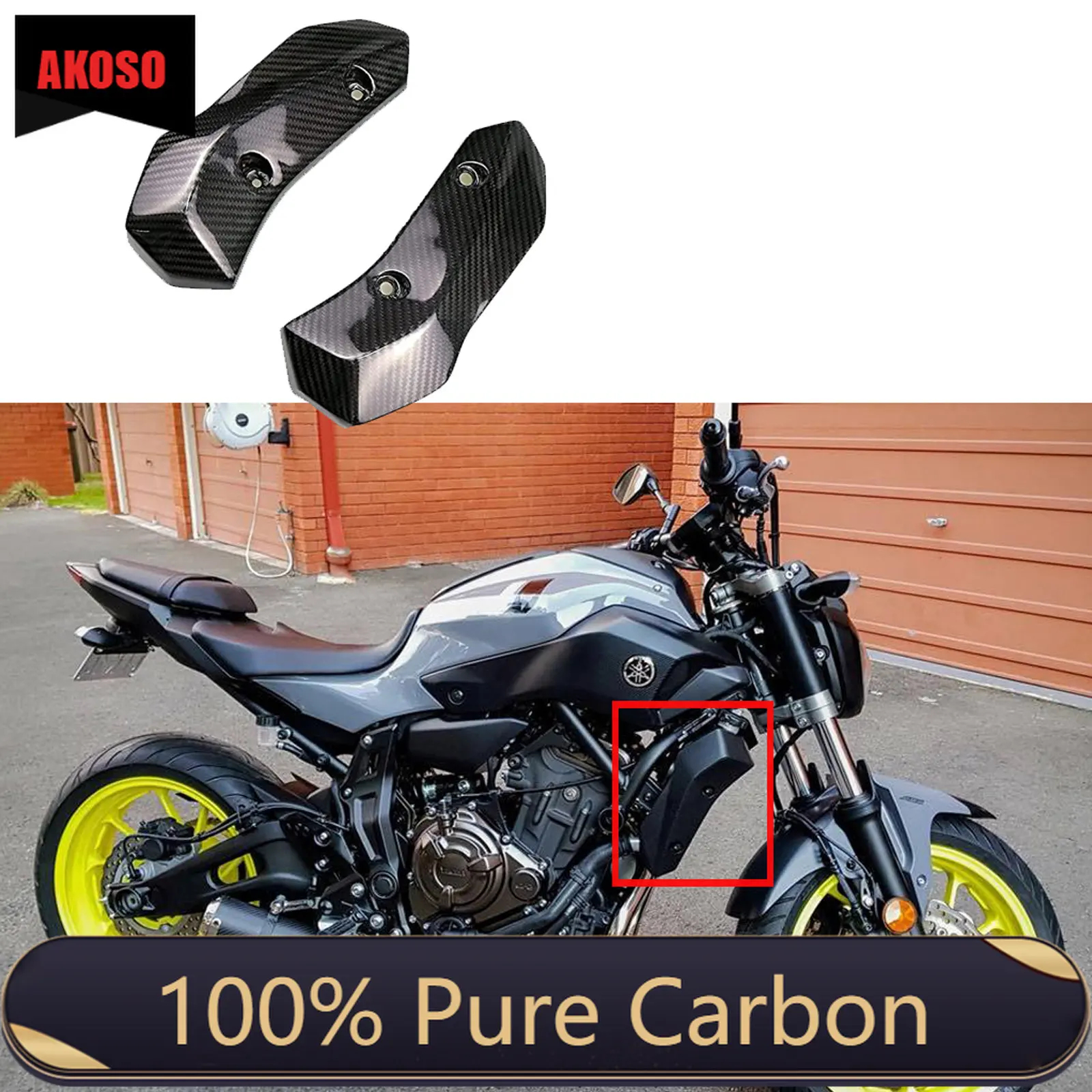 

100% Dry Carbon Fiber Motorcycle Modified Radiator Cover Fairings kits Fairing For Yamaha MT07 MT-07 2014 2015 2016 2017