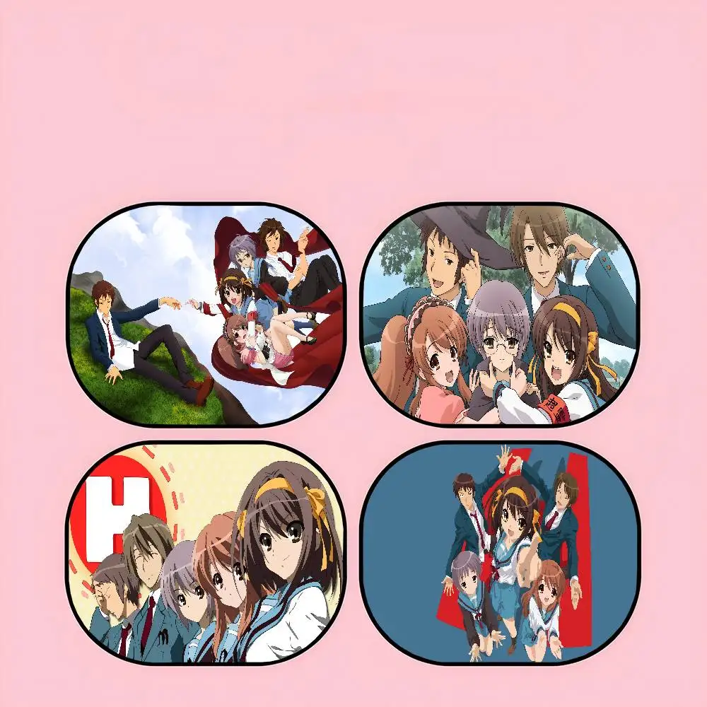 

Anime h-Haruhi s-Suzumiya Car Sun Shade UV Protection Electrostatic Adsorption Car Window Sunshade For Kids Outdoor Sunscreen