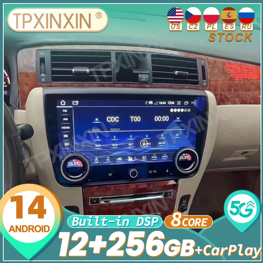 For Toyota Crown 2005 2006 2007 2008 2009 Android Auto Carplay Car Radio Automotive Multimedia Stereo Player GPS Navi Head Unit