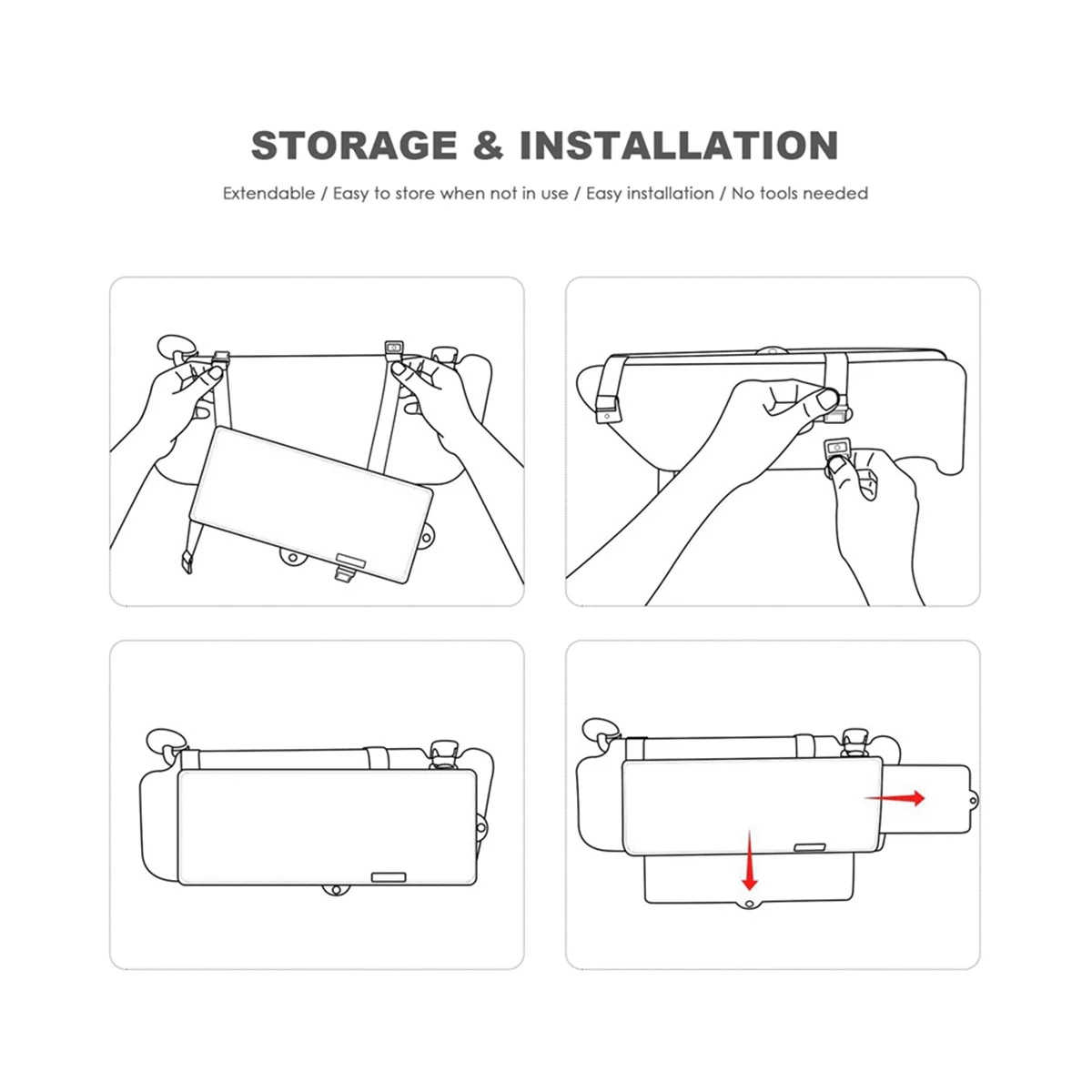 

Car Sunshade Retractable Multifunctional Sunshade Anti-Glare Goggles Car Sunshade Blocks Windshield Sun