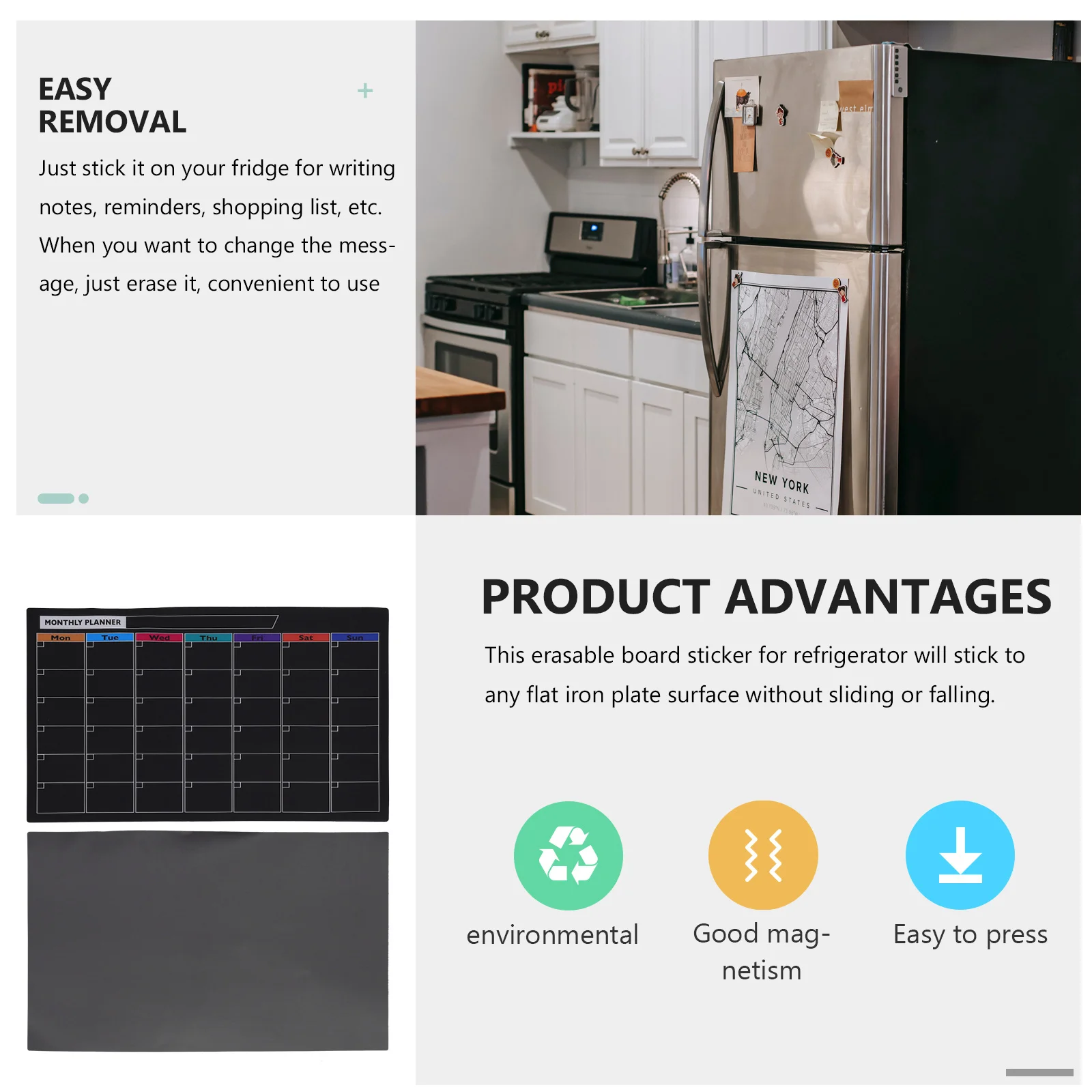 

Monthly Magnetic Plan Board Erasable Pet Message Board for Refrigerator Notes Reminder Schedule Planner Plan Calendar