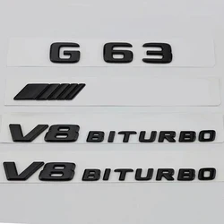 3d ABS Glossy Black Letters Car Accessories Rear Trunk Badge Sticker G 63 V8 BITURBO Emblem Logo For Mercedes G63 AMG W463 W464