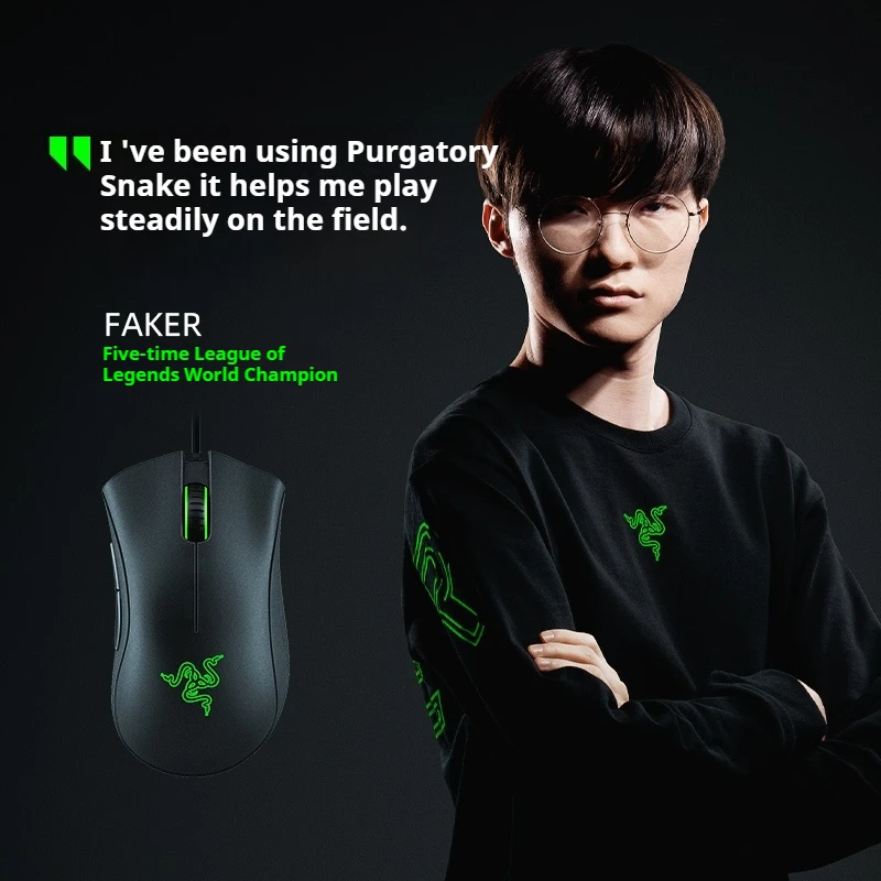 Razer Purgator Viper Gaming Mouse Usb Wired 6400dpi Anti Slip Design Programming Button Esports Pubg Wired Gaming Lol Mouse