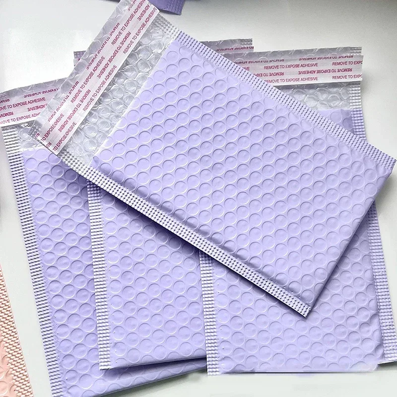 20 pçs pacote bolha mailers roxo/colorido sacos de embalagem auto-vedação preenchido envelope envio embalagem proteção anti-queda