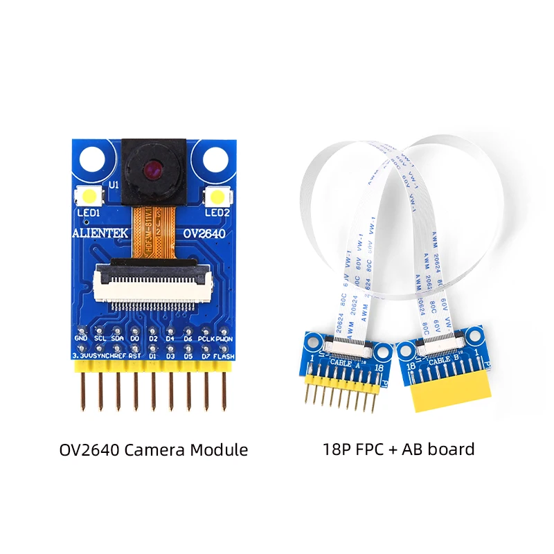 OV2640 Camera Module for ESP32 MC2640 200W Pixels Support JPEG STM32 Source Code Suitable for Development Boards 18P FPC Wire