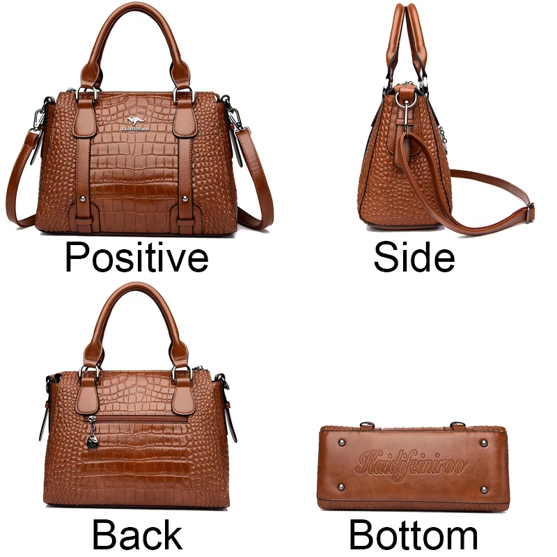 Brand 2024 Women Handbags Famous Designer Crocodile Stripe Casual Tote Bag High Quality Sac A Main Crossbody Shoulder Bags Bolsa