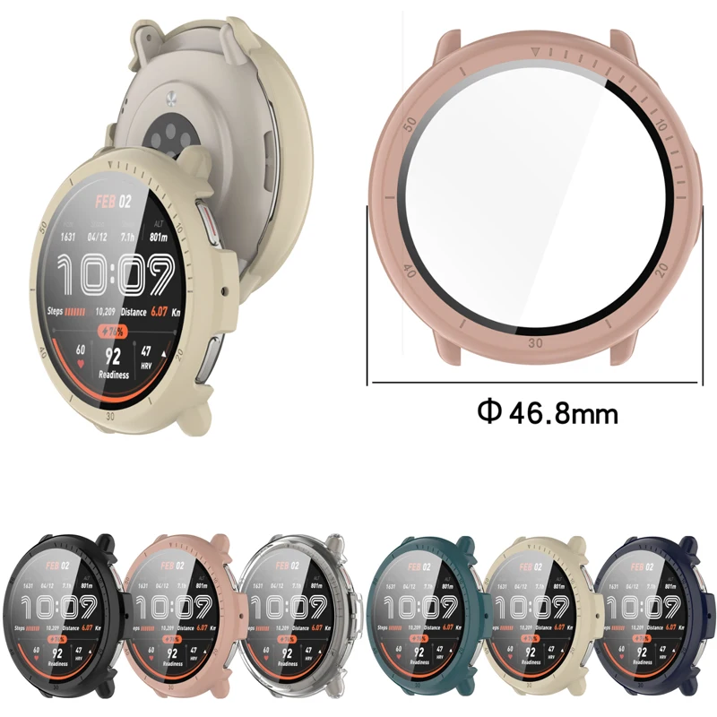 Твердая стеклянная защитная пленка для экрана, полнокадровый чехол для Amazfit Active 2, защитный чехол для умных часов Active2, аксессуары