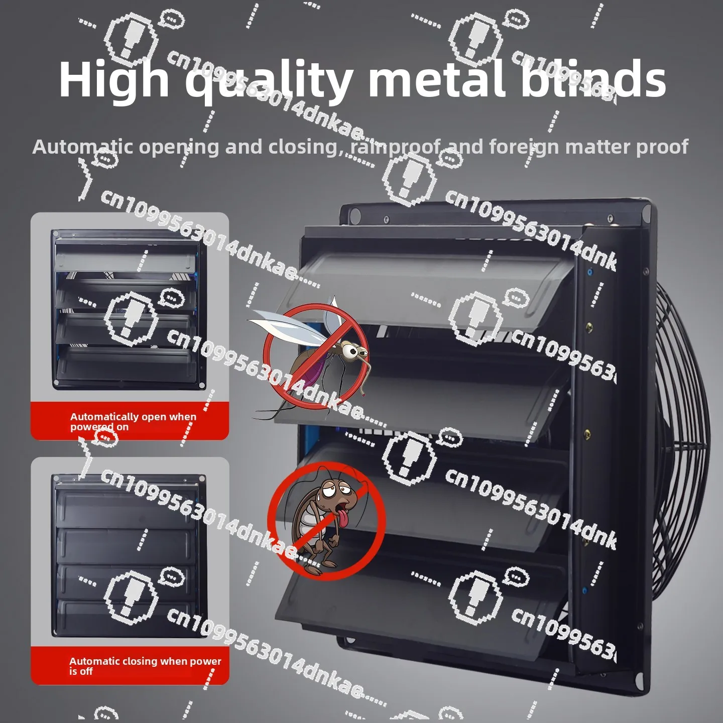 Rainproof Shutters Exhaust Fan Kitchen with Hinges Waterproof Window Exhaust Fan Household Ventilation Powerful Exhaust