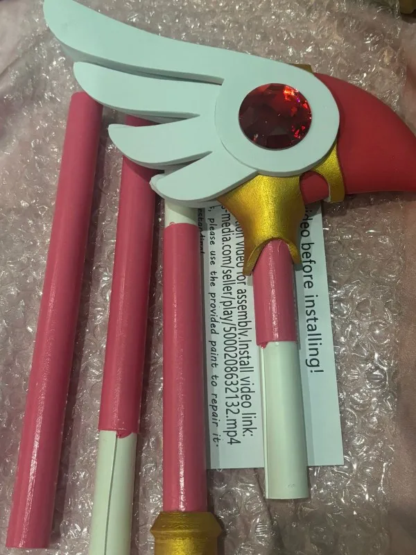 Brdwn Card Captor Sakura Kinomoto Vögel Kopf Sterne Cosplay handgemachte Zauberstab Stab – Detail 7