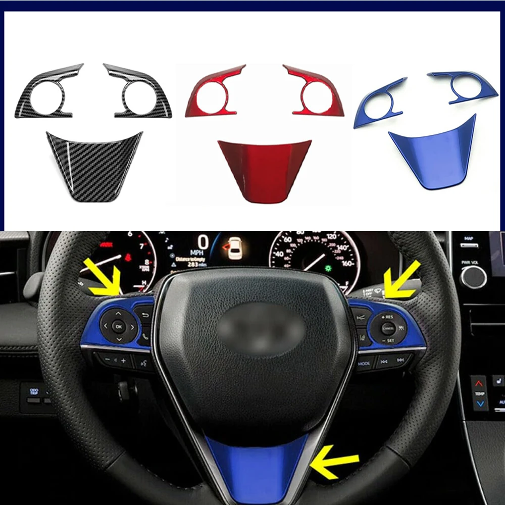 

Для Toyota Camry 2018-2024 внутренняя модификация отделки рулевого колеса наклейки автоаксессуары