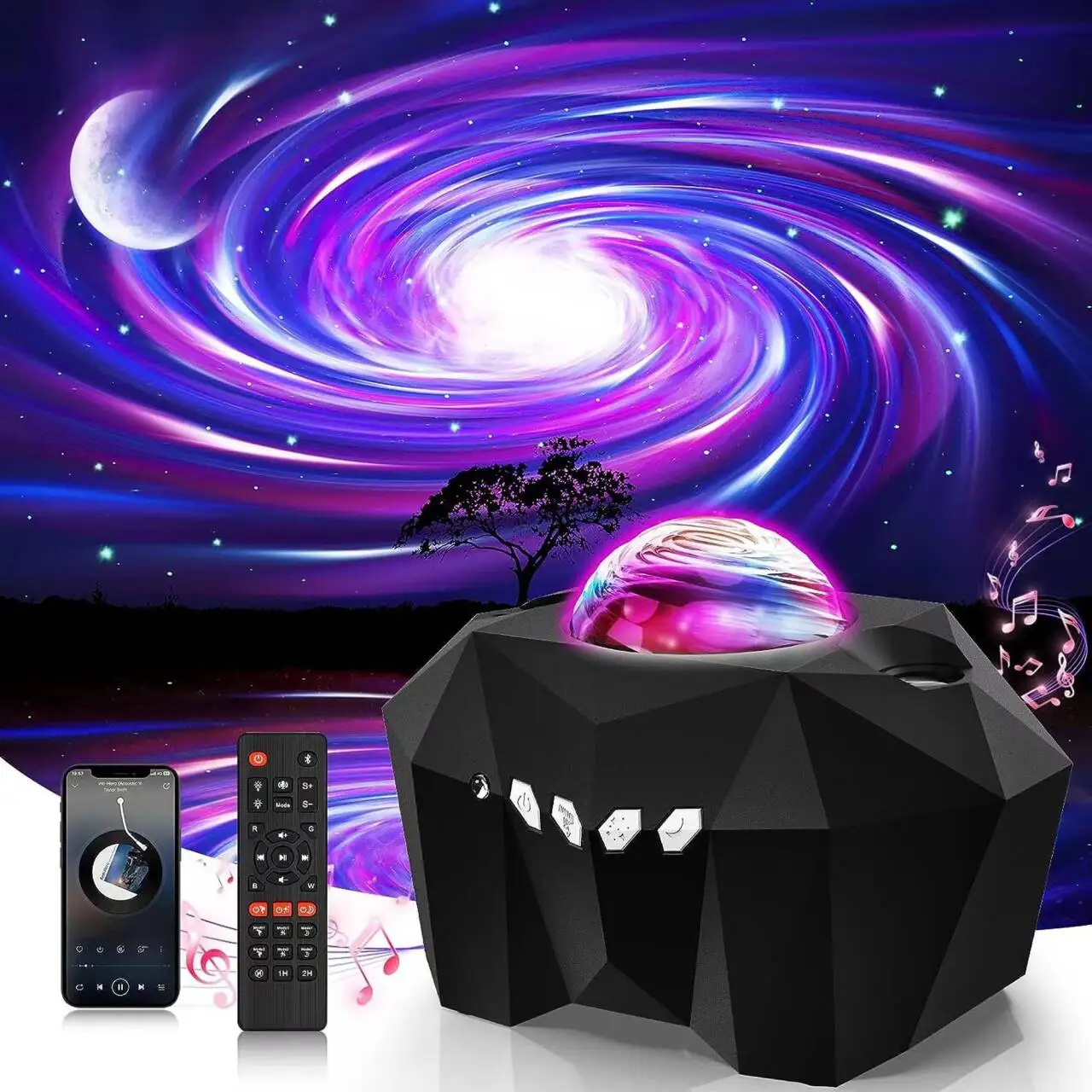 NIEUWE Aurora Projectoren Galaxy Star Projector Noorderlicht Sterrenhemel Maanlamp Voor Slaapkamer Decor Bluetooth Muziek Nachtlampjes