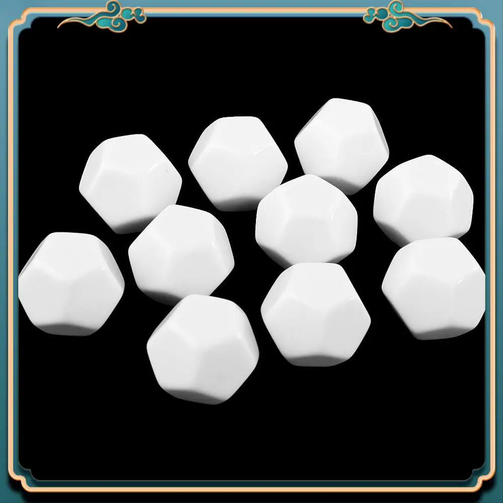 

Latest 15 Pack 22MM Blank White Dice Set Acrylic Rounded D12 Dice Cubes For Game,Fun,DIY Sticker And Math Teaching