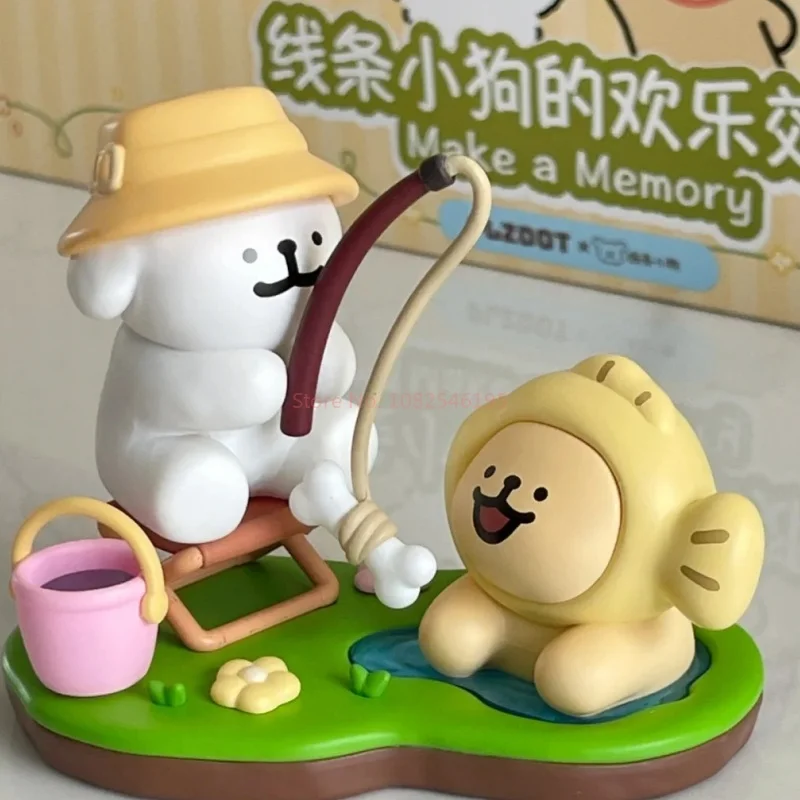 الأصلي Plzdot خط المالطية جرو سعيد نزهة سلسلة صندوق أعمى التماثيل العصرية لطيف الدمى هدية عيد ميلاد الحلي فتاة اللعب