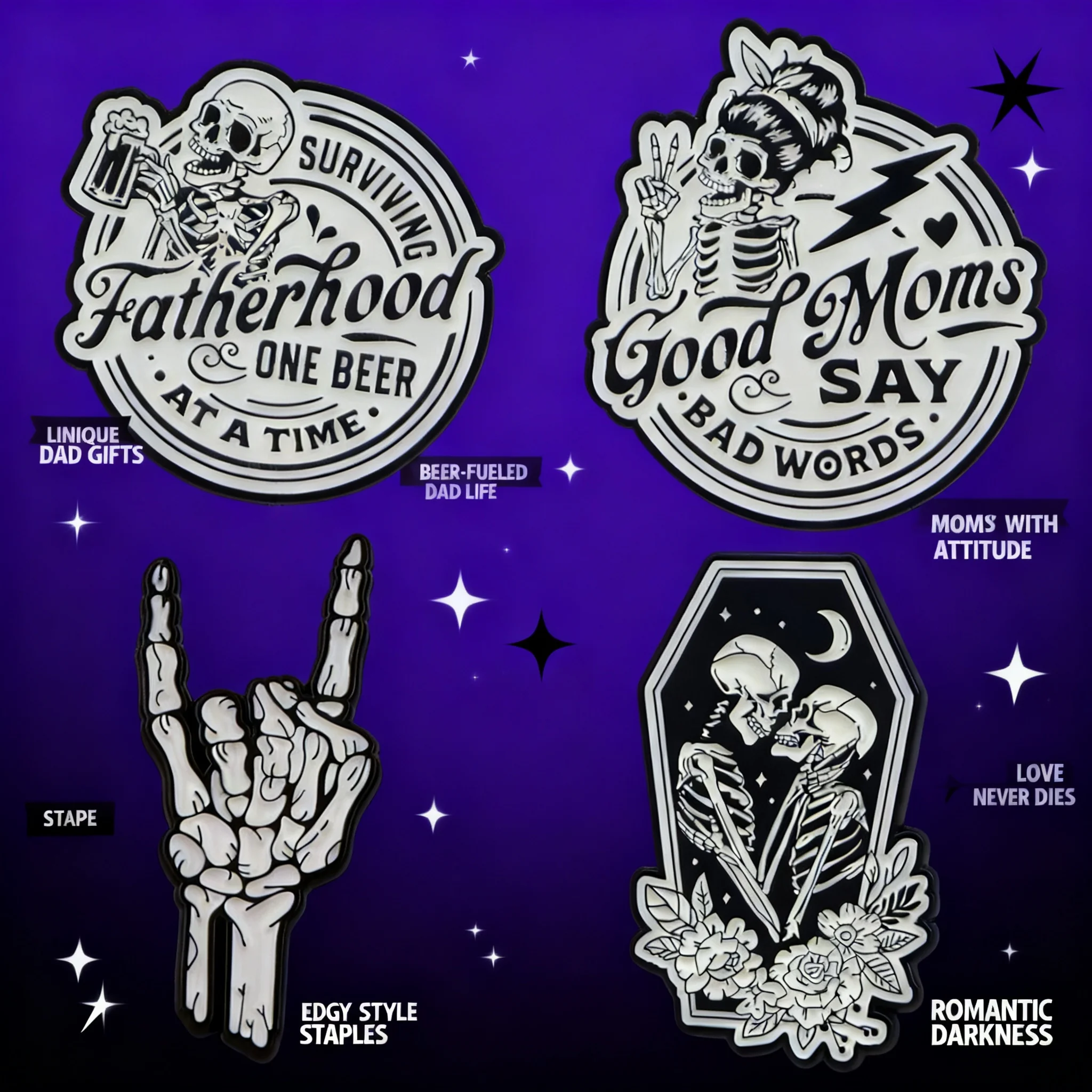 

Halloween Skeleton Enamel Pin Badges Lapel Pins Punk Jewelry for Women Men Cosplay Accessories Backpack Brooches Gifts Toys