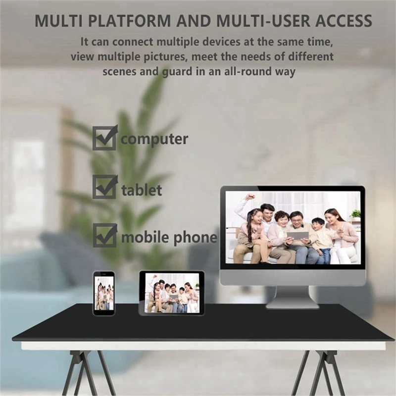 كاميرا لاسلكية للأمن الداخلي كاميرا واي فاي HD تتبع تلقائي كاميرا مراقبة فيديو متينة وسهلة التركيب بقابس أمريكي