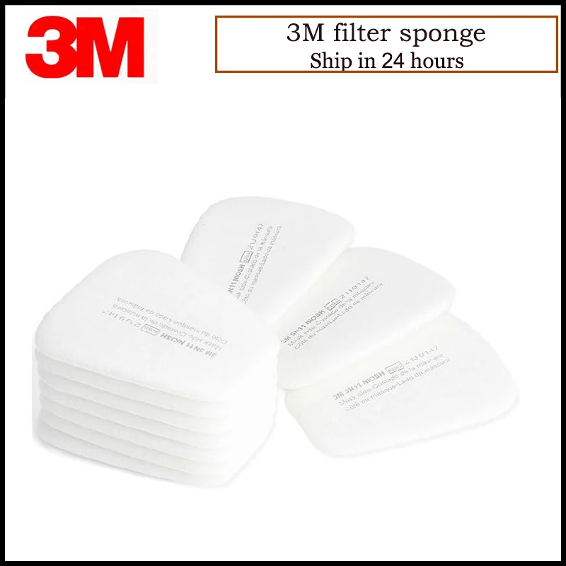 Filtros de algodón para mascarilla antipolvo, filtros reemplazables para pintura y pulverización, 3M, 5N11, 6200/7502/6800, 10 unids/lote por caja