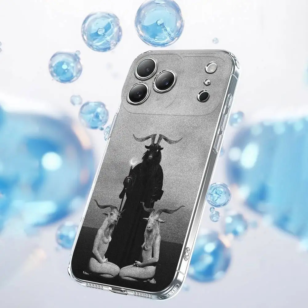 Satanic Goat Satan Devil Handyhülle für iPhone 17,16,15,14,13,12,11 Plus,Pro,Max,Plus,E,SE4,Air,Mini Transparent