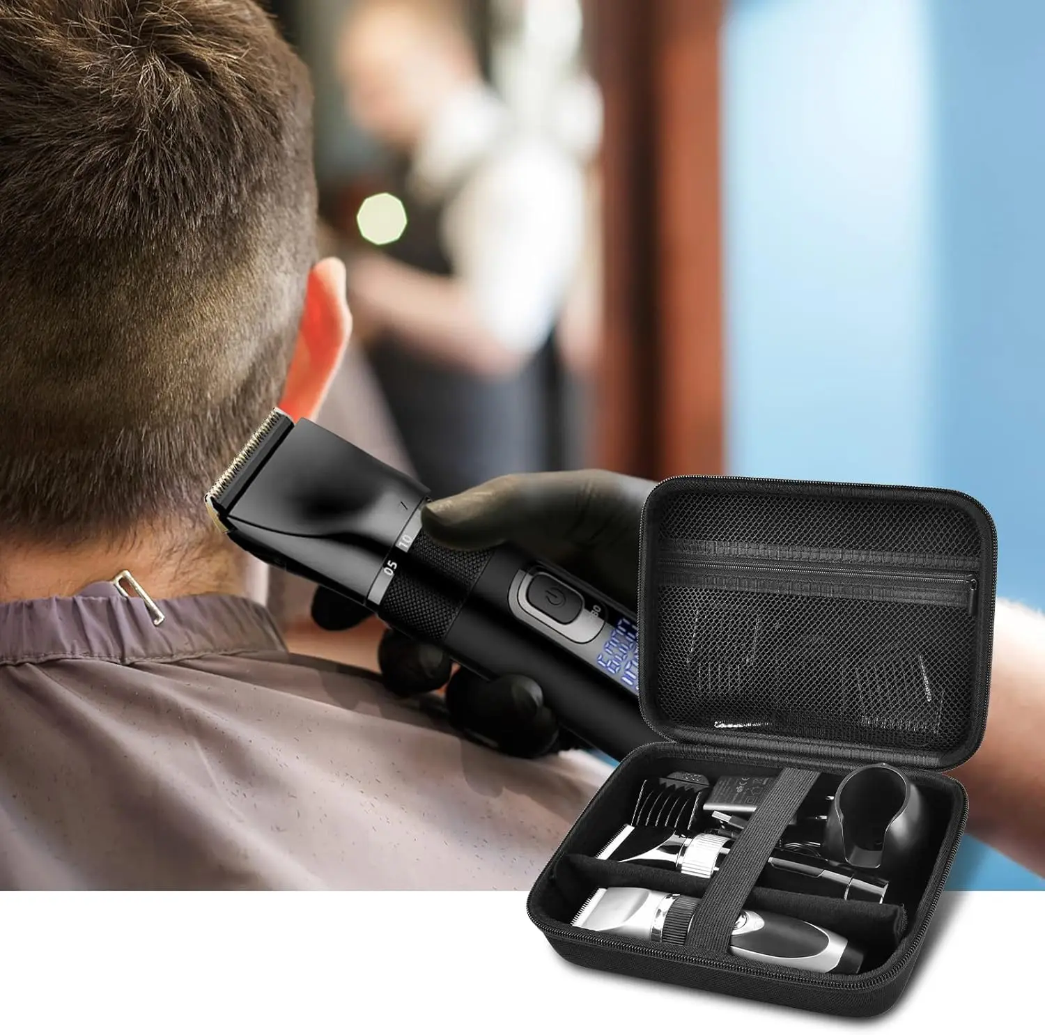 (ケースのみ) Hatteker/oneisall/Ufre/Limural バリカン用ケース、男性用ひげトリマーオーガナイザーボックス、コードレスヘア用