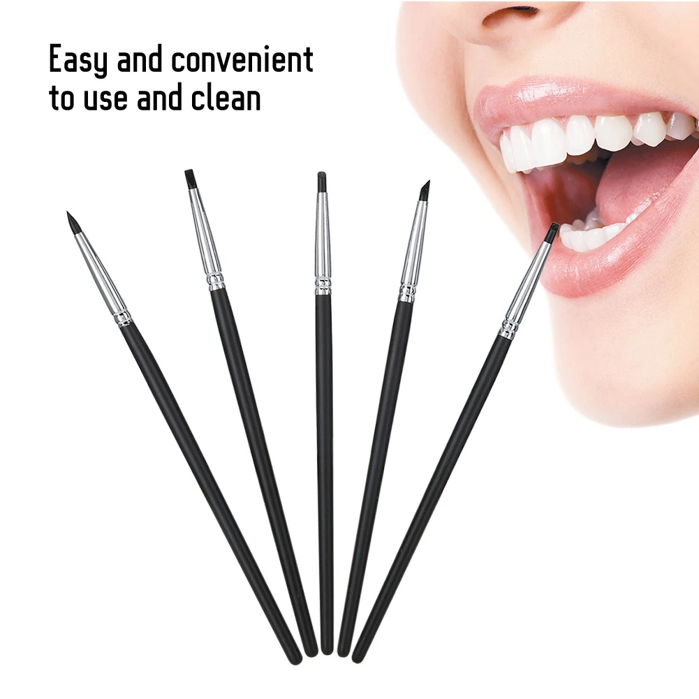 5Pcs Dental Silicone Brush Pens Dental Shaping Silicone Tooth Tool  Adhesive Composite Cement Porcelain Teeth Tool Oral Hygiene