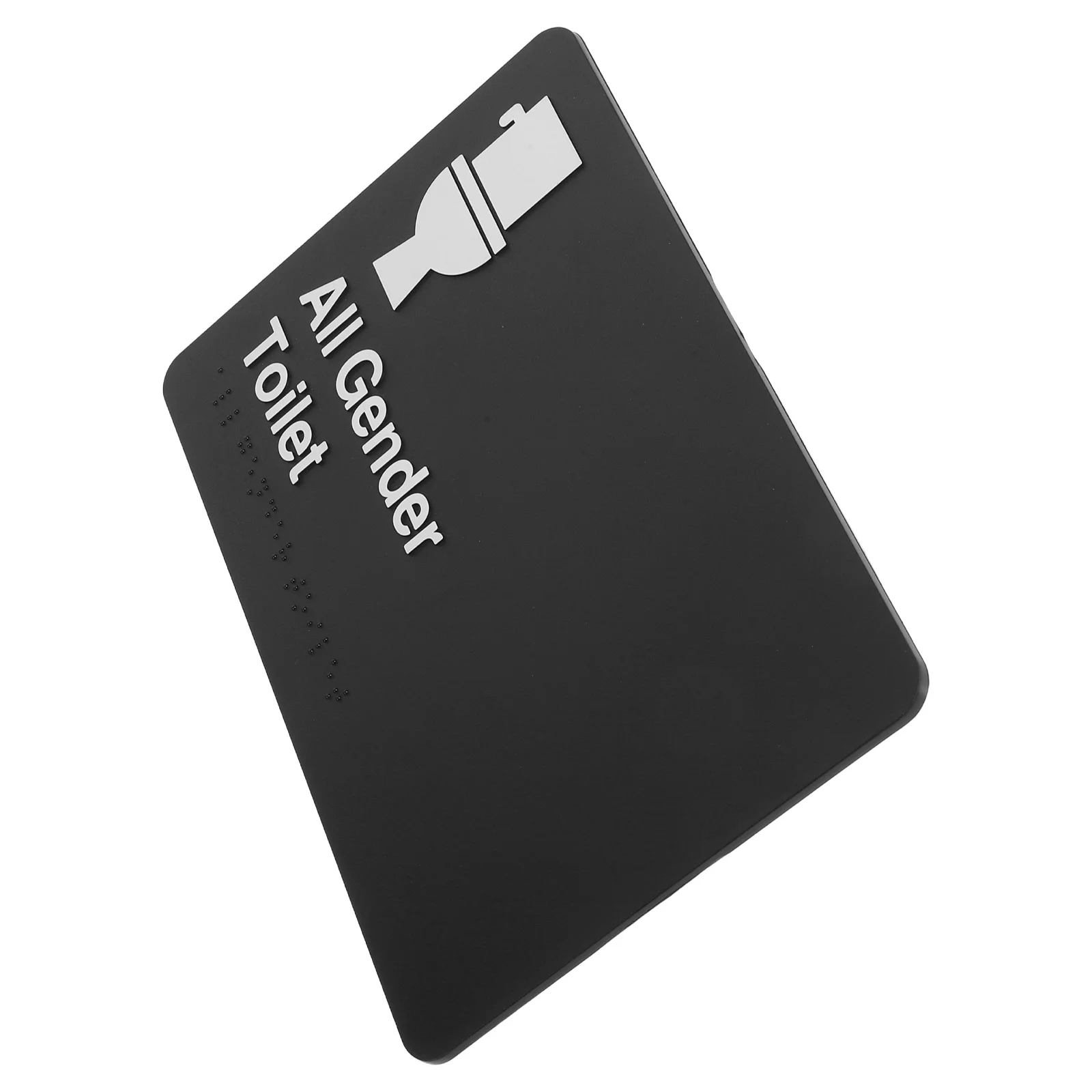 Unisex Restroom Sign with Braille Tactile Raised Symbols Modern Design for Office Public Washroom Inclusive Bathroom Door Sign