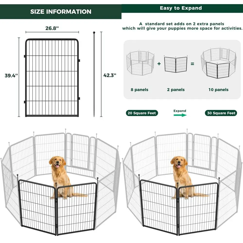

Портативный вольер для собак для дома, улицы и кемпинга, высота 40 дюймов, подходит для средних и крупных собак, черный