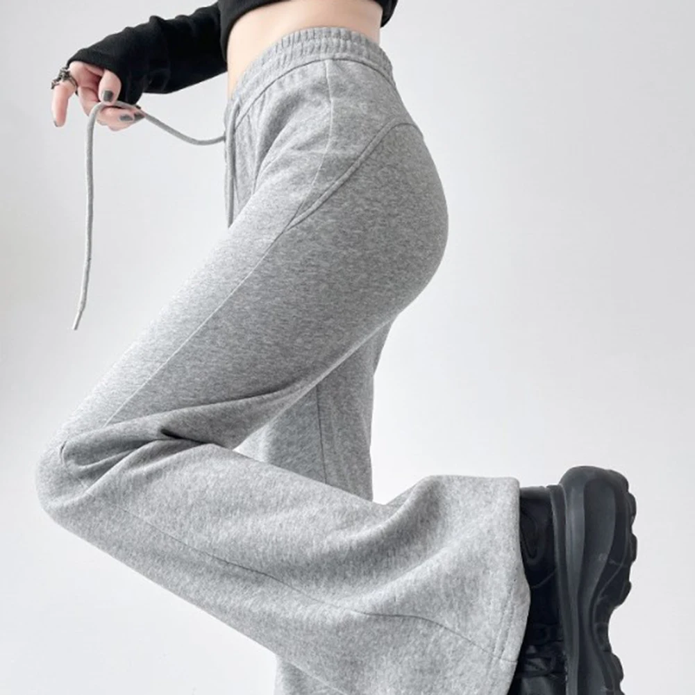 สําหรับการใช้งานประจําวัน กางเกงหลวมๆ กางเกงเอวสูง ออกนอกบ้านสีดํา ทุกฤดูกาล ใหม่เอี่ยม สวมใส่สบาย