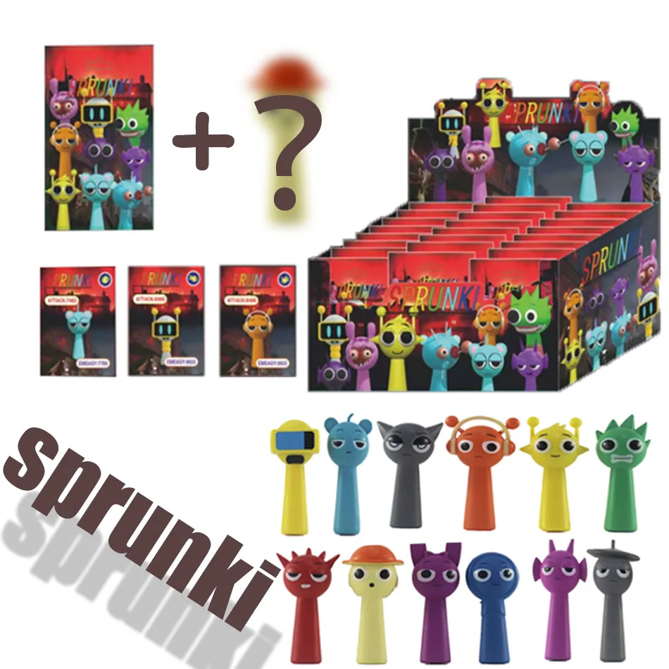 

24pcs/Set Mini Sprunki Action Figure Toy Set Cartoon Movie Wenda Model Doll Figurines Kids Blind Box Gift
