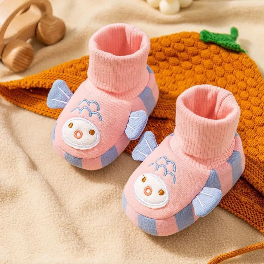Soft Rubber Sole Baby Walker Shoes Non-Slip Breathable Baby Socks Shoes Cartoon Design Wear-resistant Baby Booties