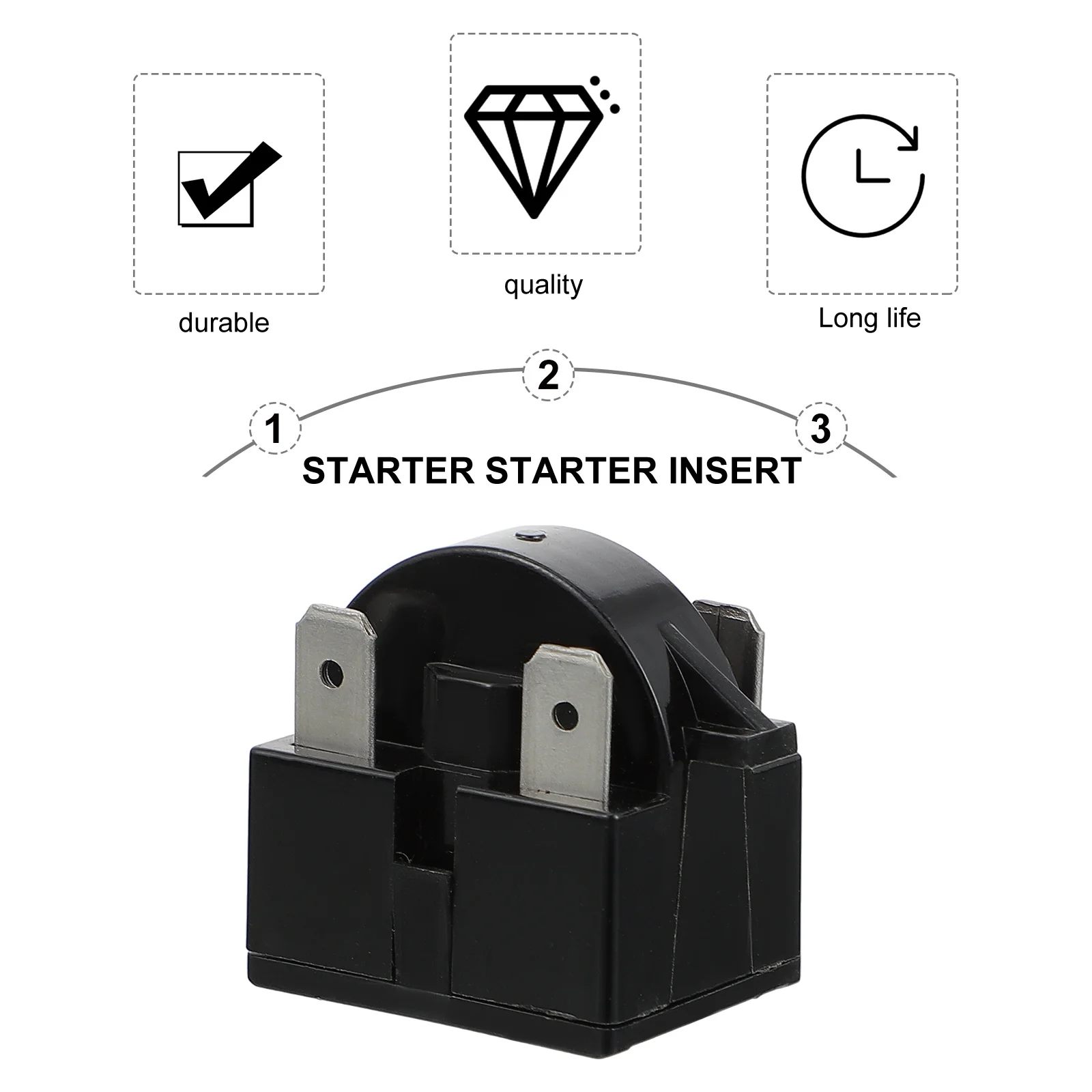 

4pcs Compressor Start Relay Insert For Refrigerator Freezer Wine Cooler Run Device Overload Protector Compressor Starter