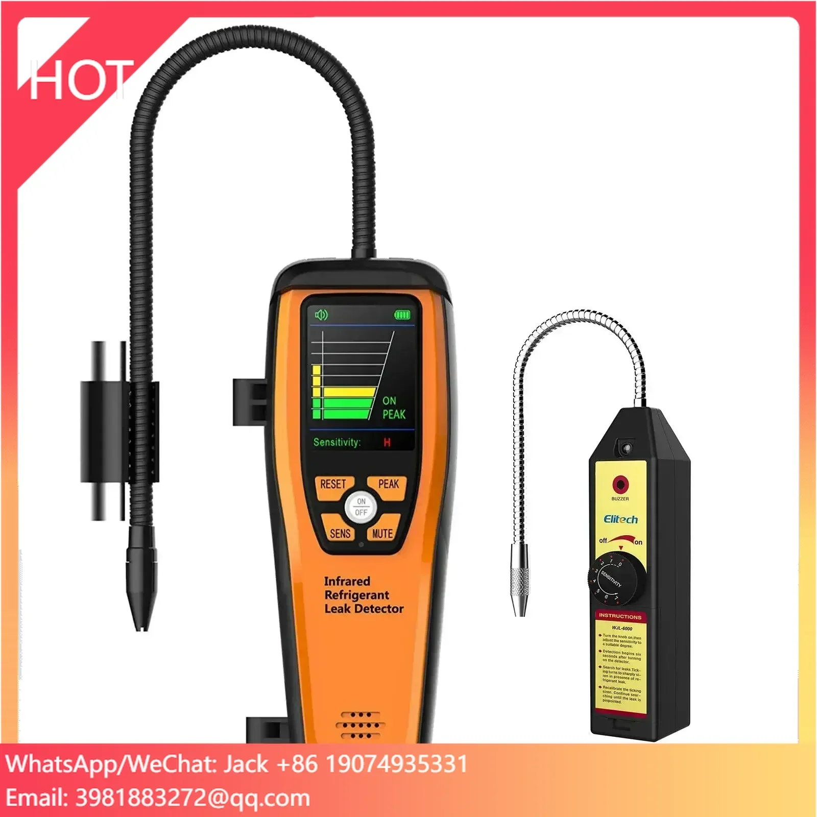 Elitech ILD-200 Advanced Refrigerant Leak Detector&WJL-6000 Halogen Tester HVAC