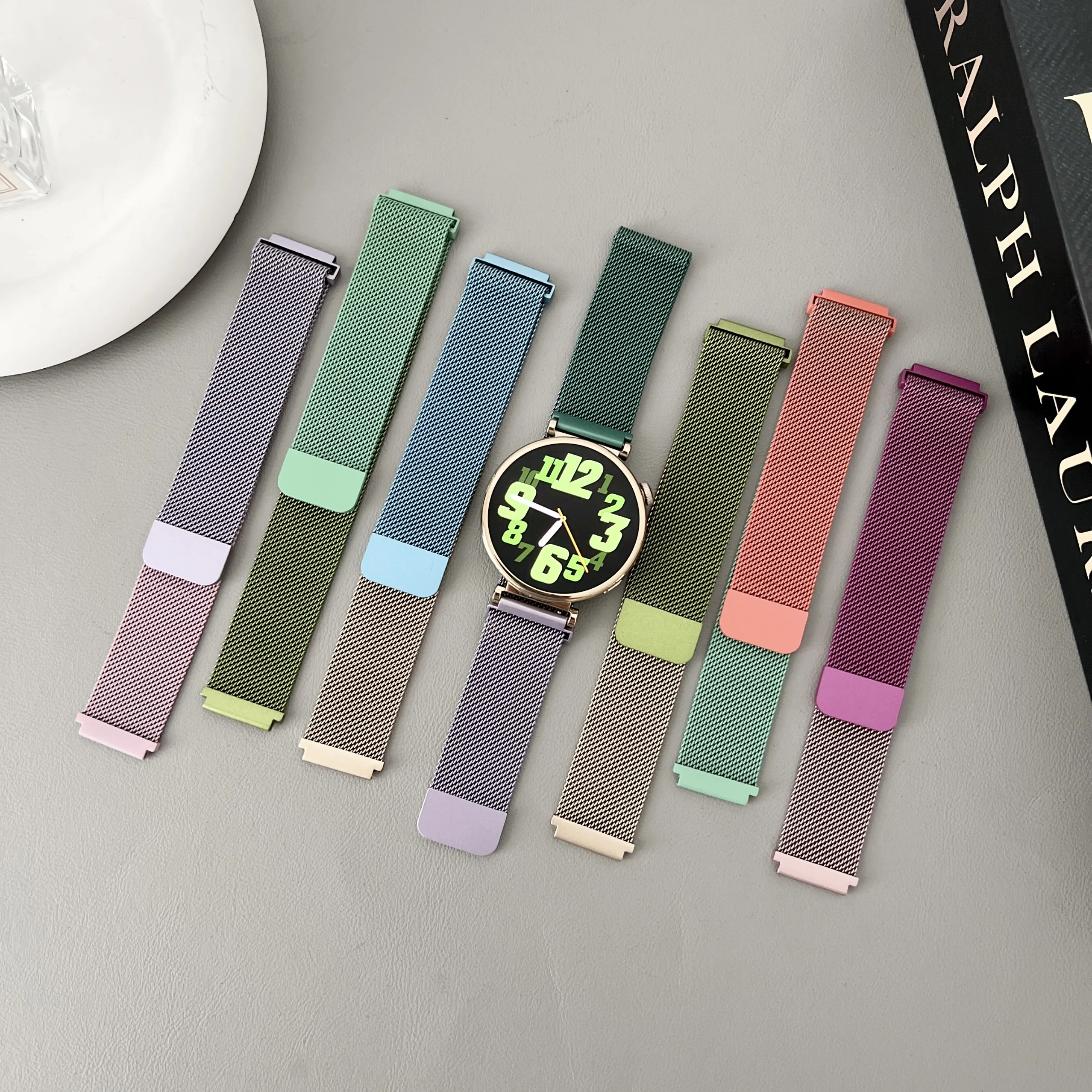 18mm 22mm 그라데이션 밀라노 스테인리스 스틸 손목밴드 가민 venu4 41mm 45mm 스마트워치 스트랩 여성용