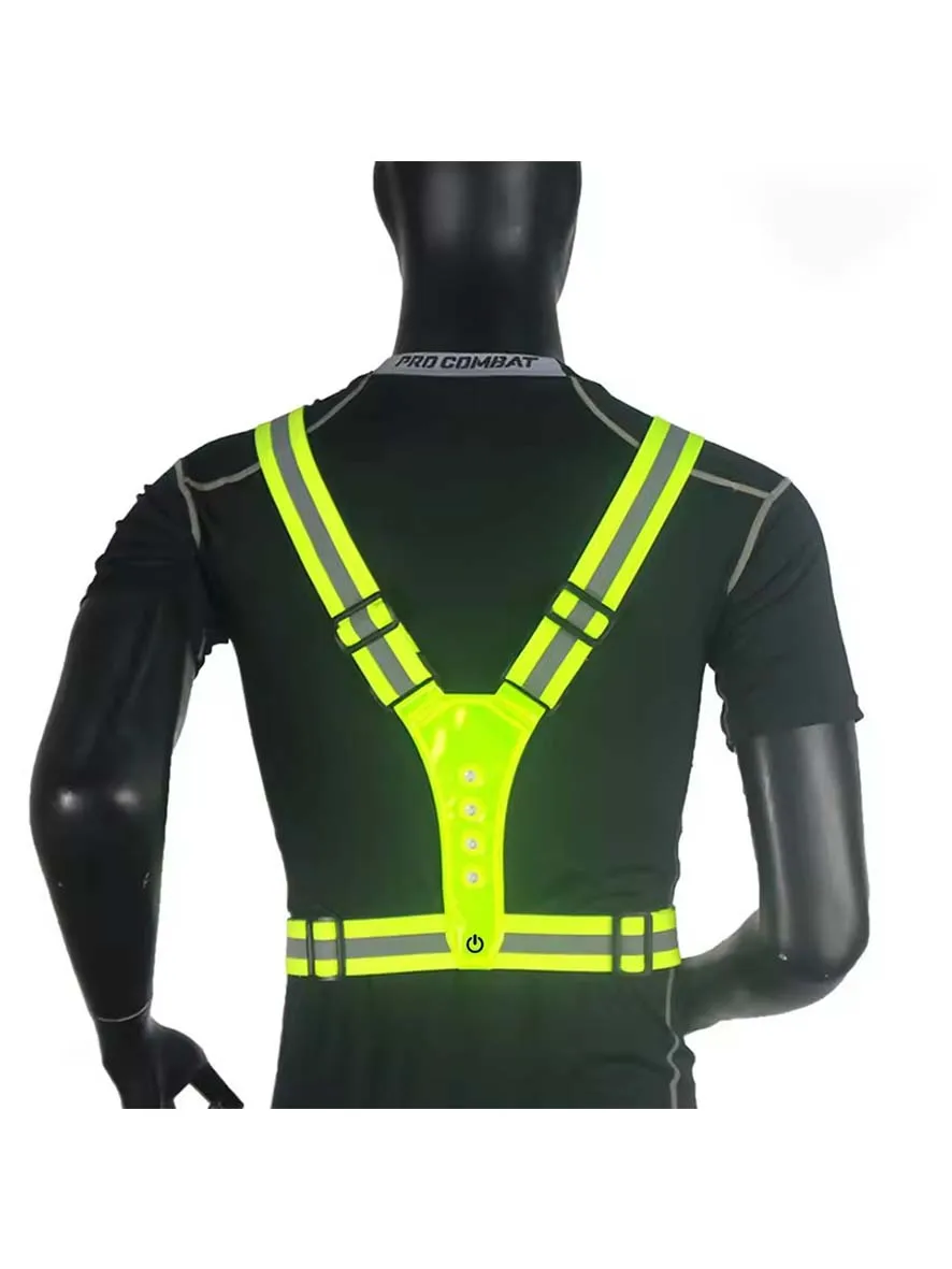AliExpress NONE LED Running Vest USB Rechargeable Reflective Cycling Security Vest High Visibility Night Running Riding Clothing for Kids Adults