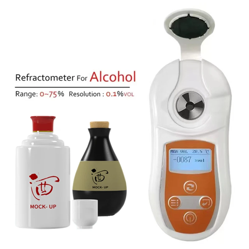 

Auto Alcohol Refractometer For Alcohol Measure Digital Alcohol Meter Hydrometer Concentration Spirits Tester Range 0-75%VOL