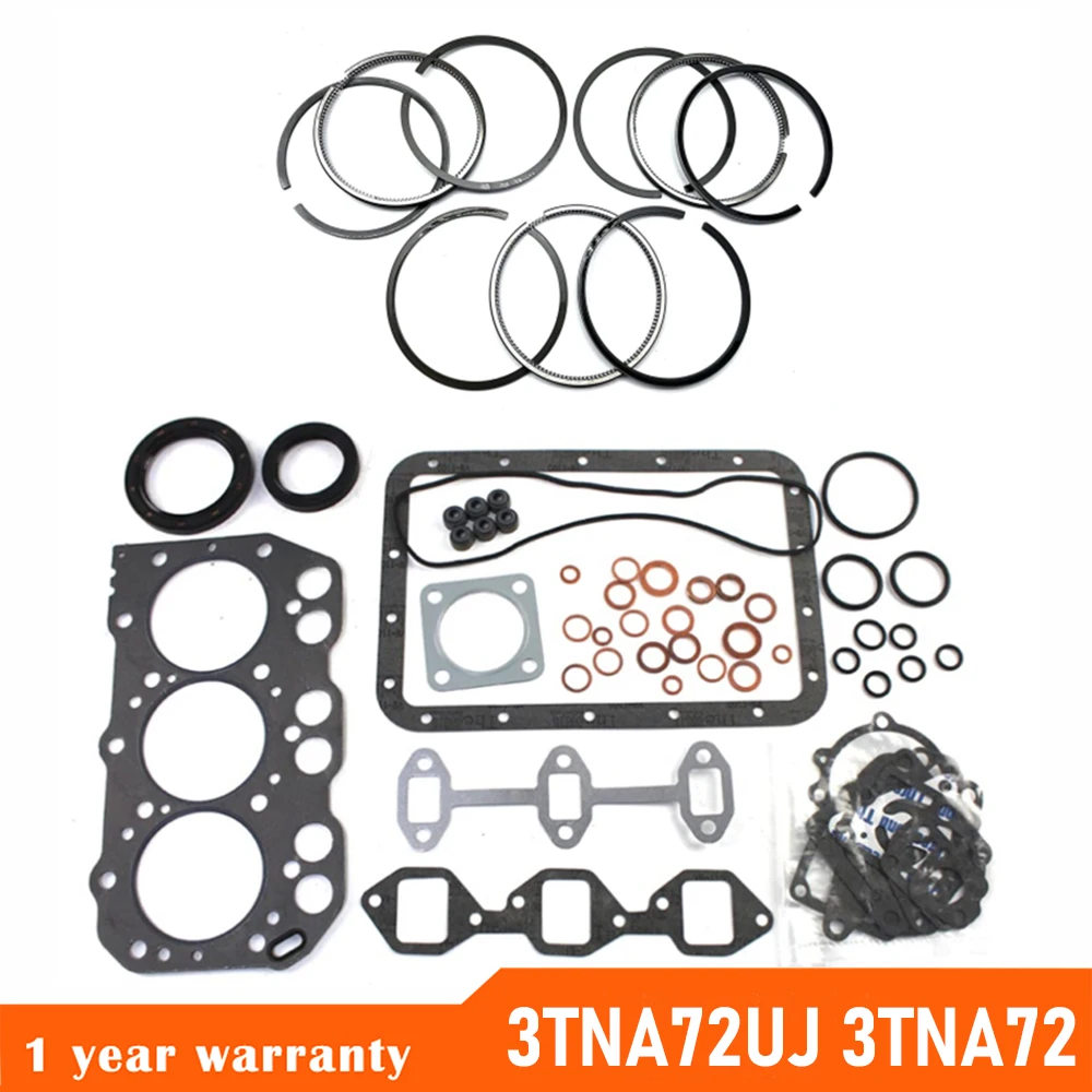 

Overhaul Gasket Kit Piston Ring Set 3TNA72UJ 3TNA72 For Yanmar Engine Repair Auto Parts